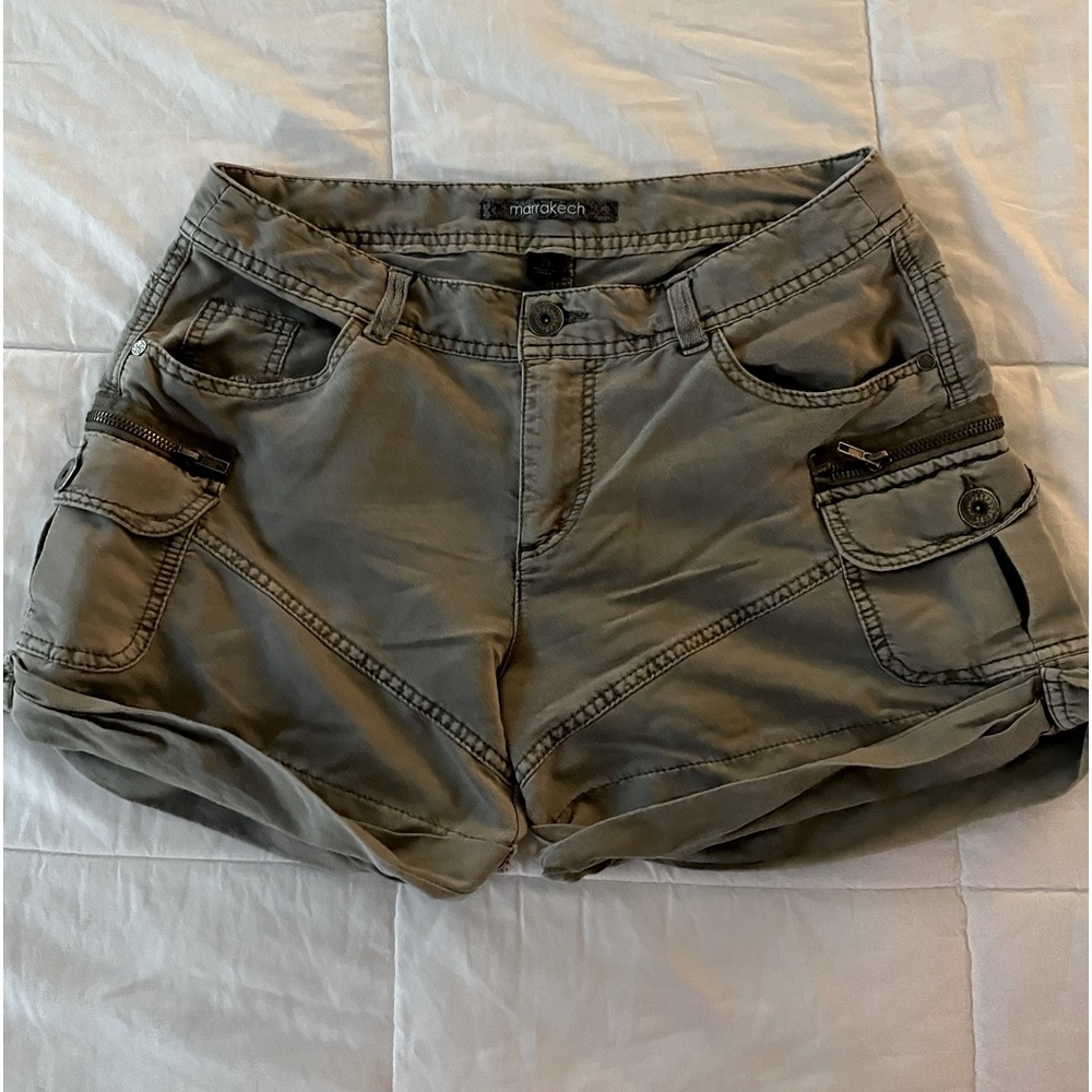 Marrakech Olive Cargo Athletic Shorts for Women